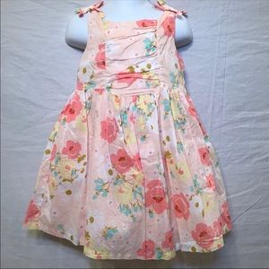 Peach Floral Toddler Dress